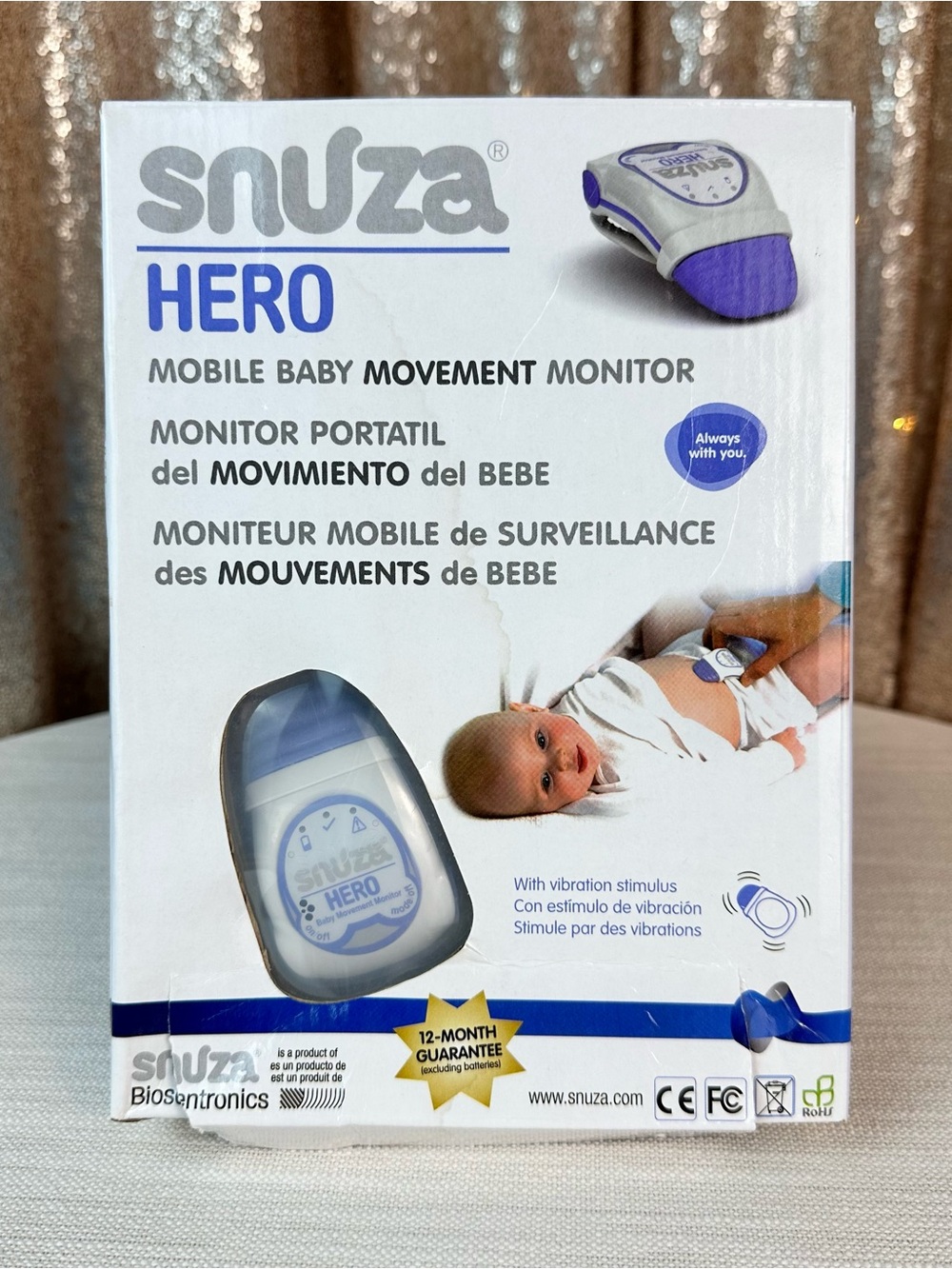 Snuza Hero Baby Movement Monitor Tested Working + Box Manual